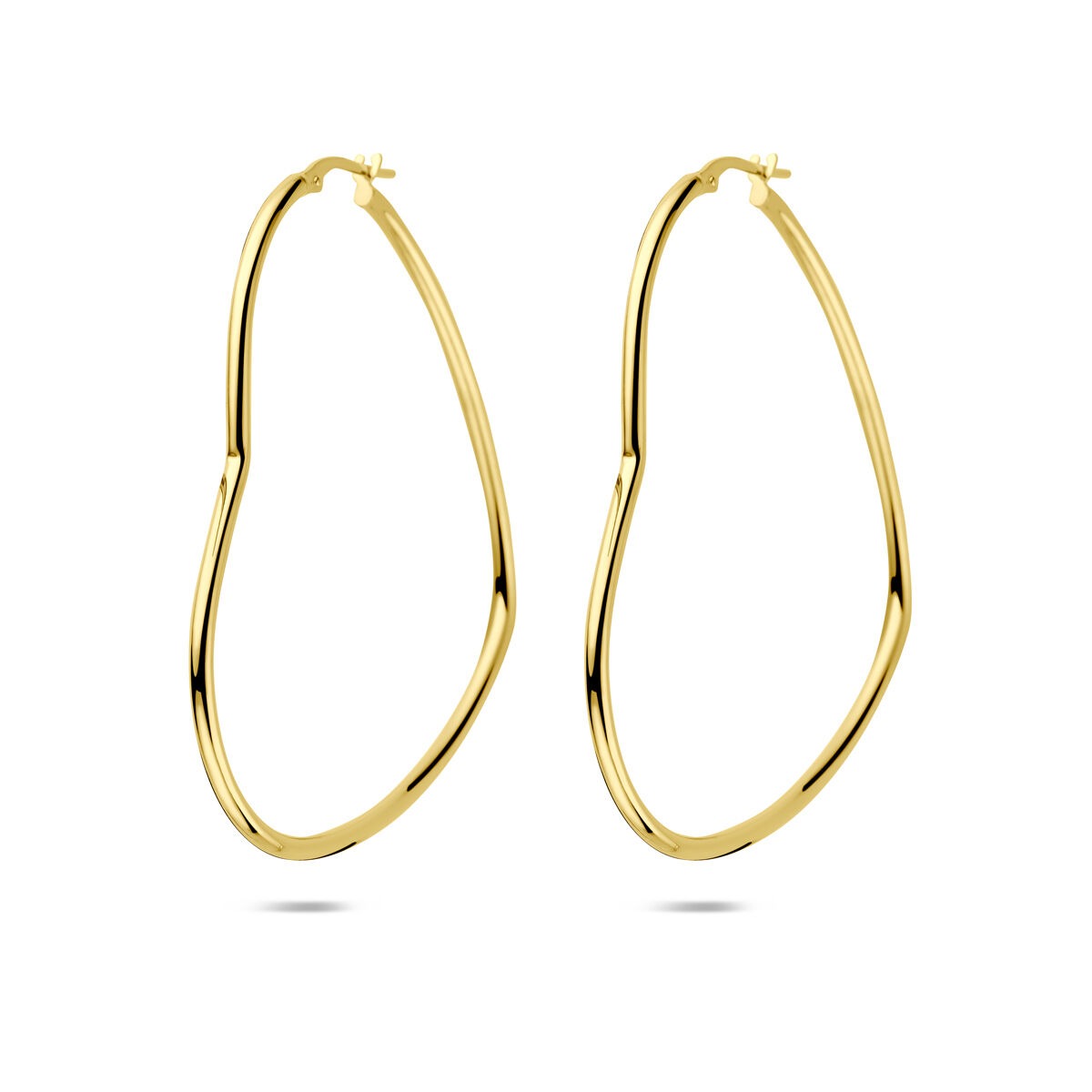 Créoles en argent plaqué or en forme de cœur pour femme