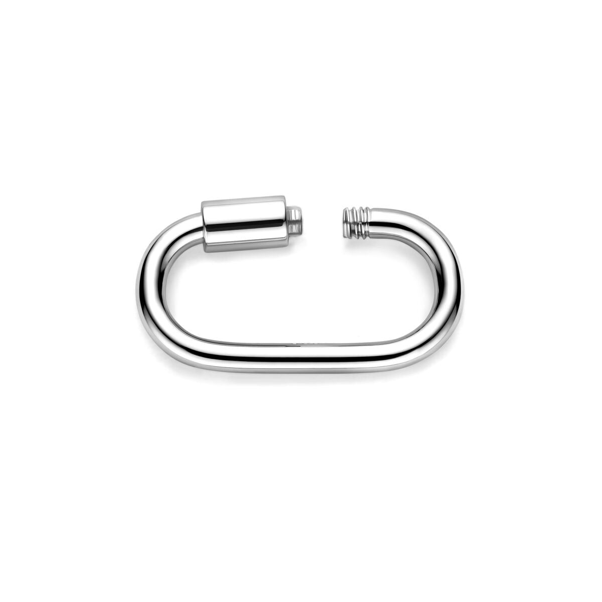 Connecteur en argent rhodié 925, de forme allongée avec une finition brillante.