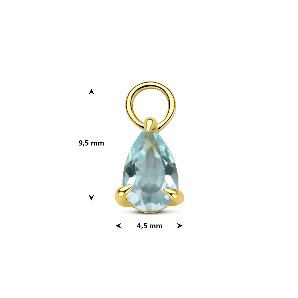 pendentif en or jaune 14k avec topaze bleue