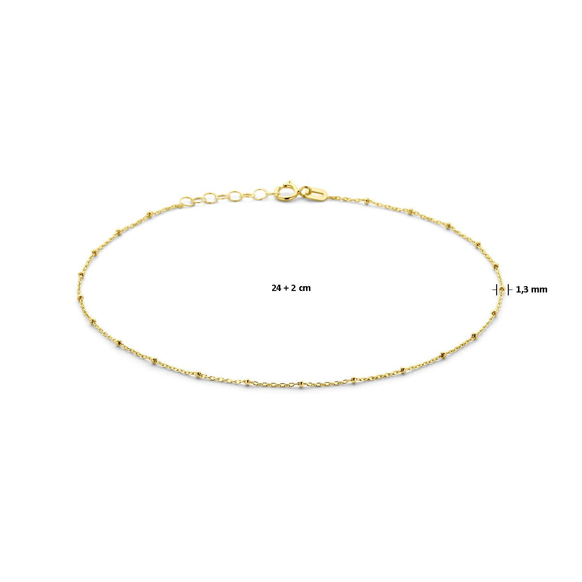 Bracelet de cheville pour femme – or 14k jaune avec billes