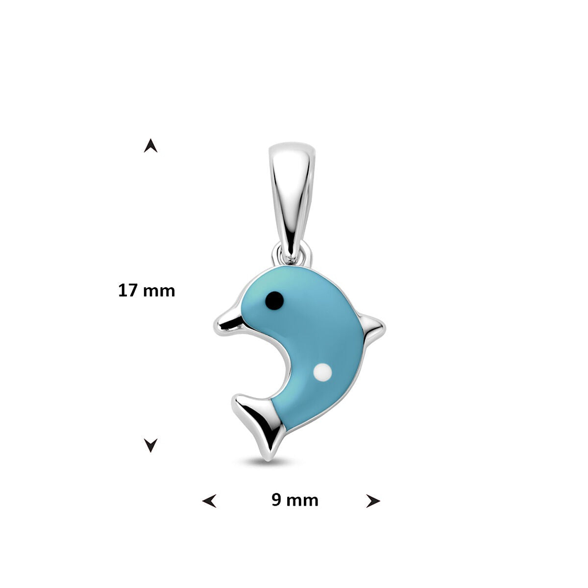 Pendentif pour enfant dauphin – rhodié argent 925 avec émail