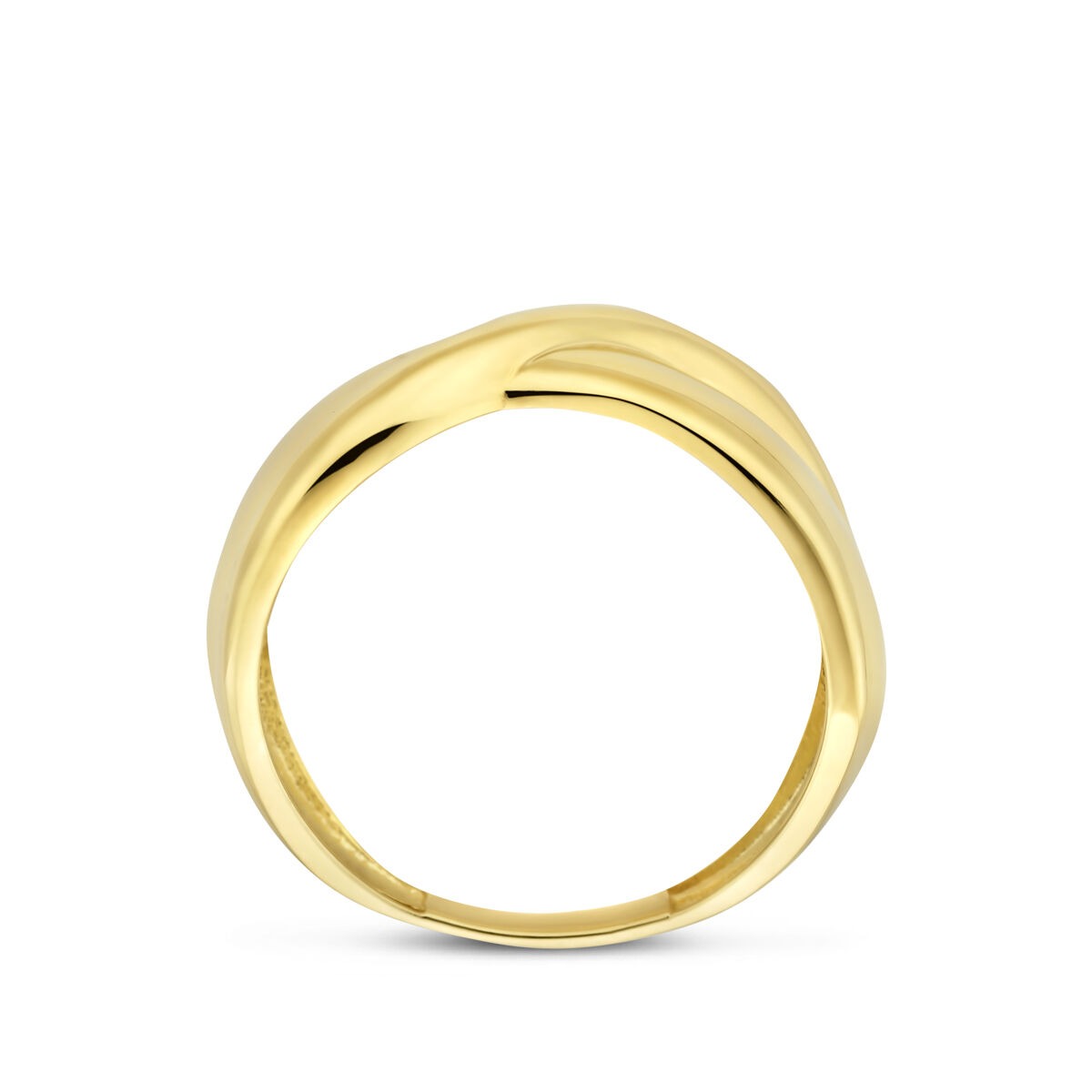 Bague pour femme en or jaune 14k avec bande large de 8,5 mm