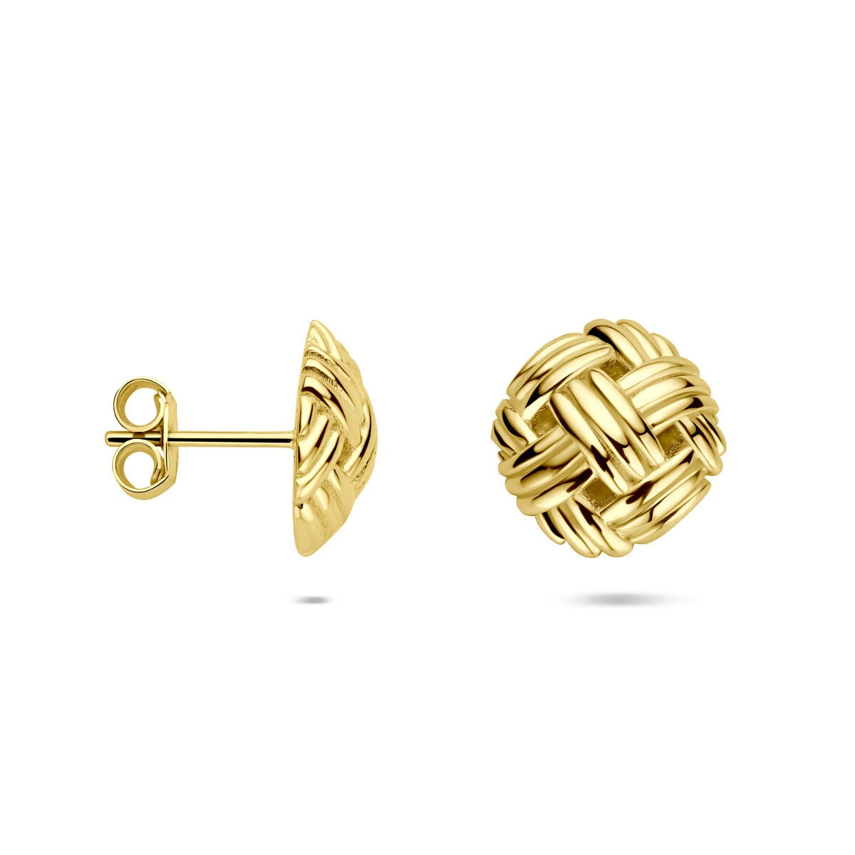 Puces d'oreilles en or 14 carats or jaune 12mm – Boucles d'oreilles pour femme