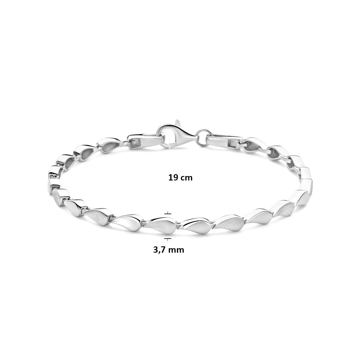 Bracelet en argent 925 rhodié à maille