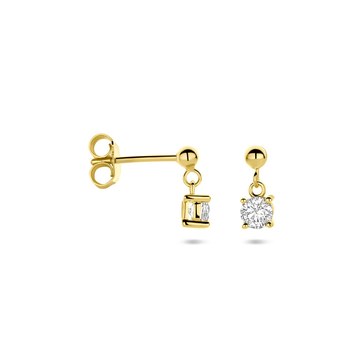 Boucles d'oreilles en argent plaqué or avec zircone