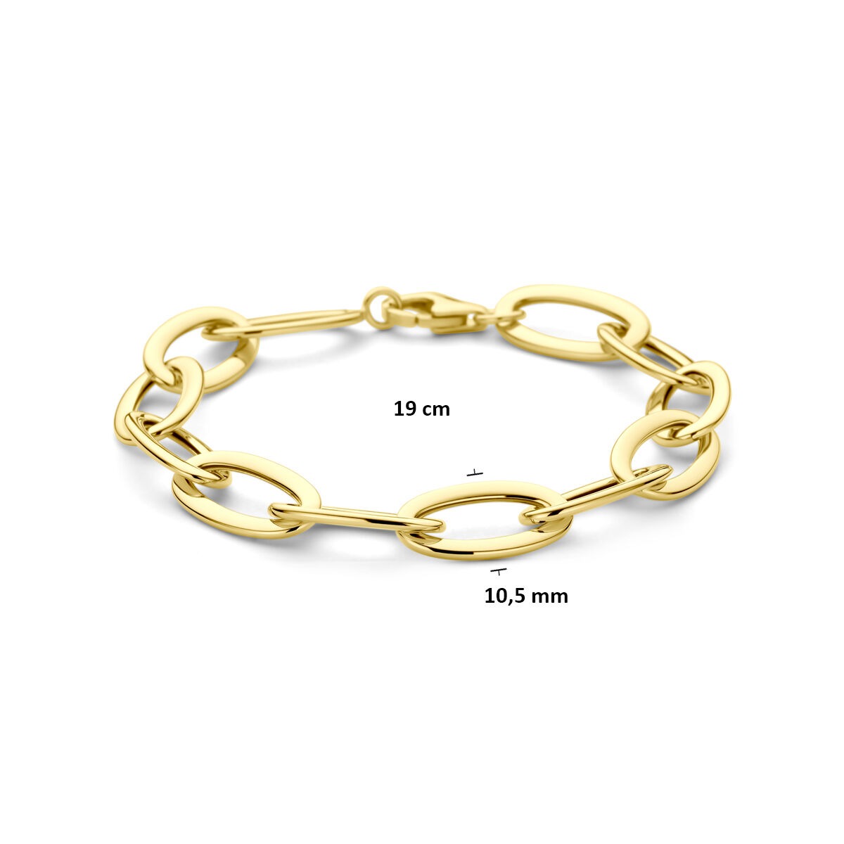 Bracelet en or 14k maille ancre avec fermoir à mousqueton