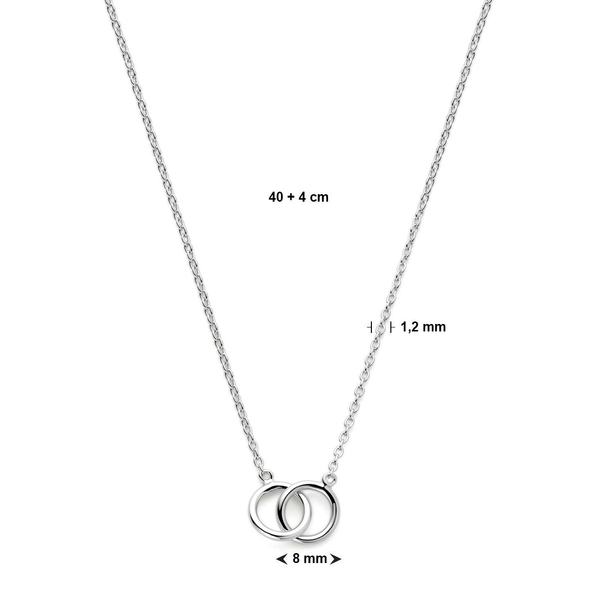 Collier en argent pour femme avec des ronds – collier ancre rhodié