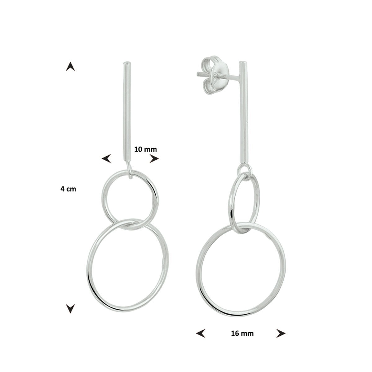 Boucles d'oreilles en argent avec double anneau