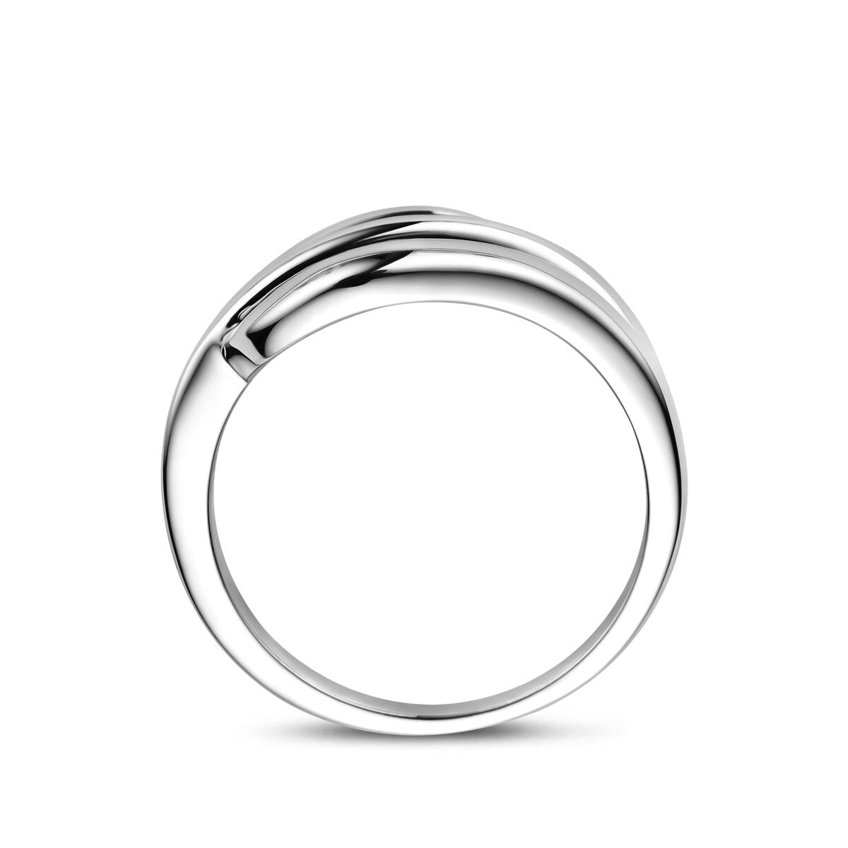 Bague pour femme en argent rhodié – 11 mm de large