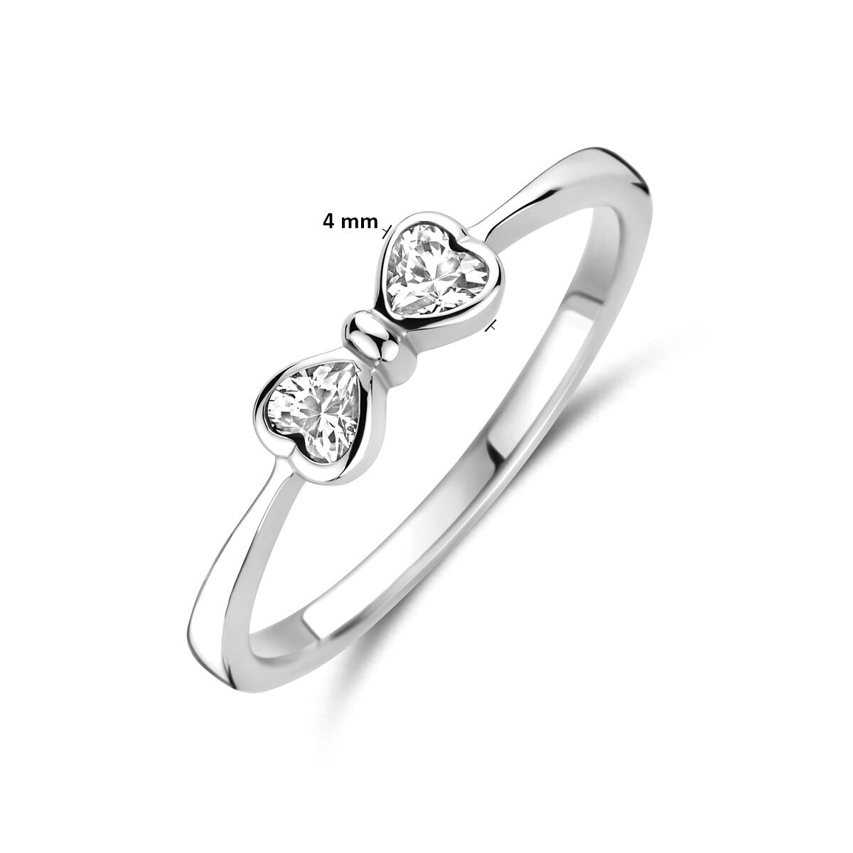 Bague en argent nœud avec zircone – rhodié argent 925