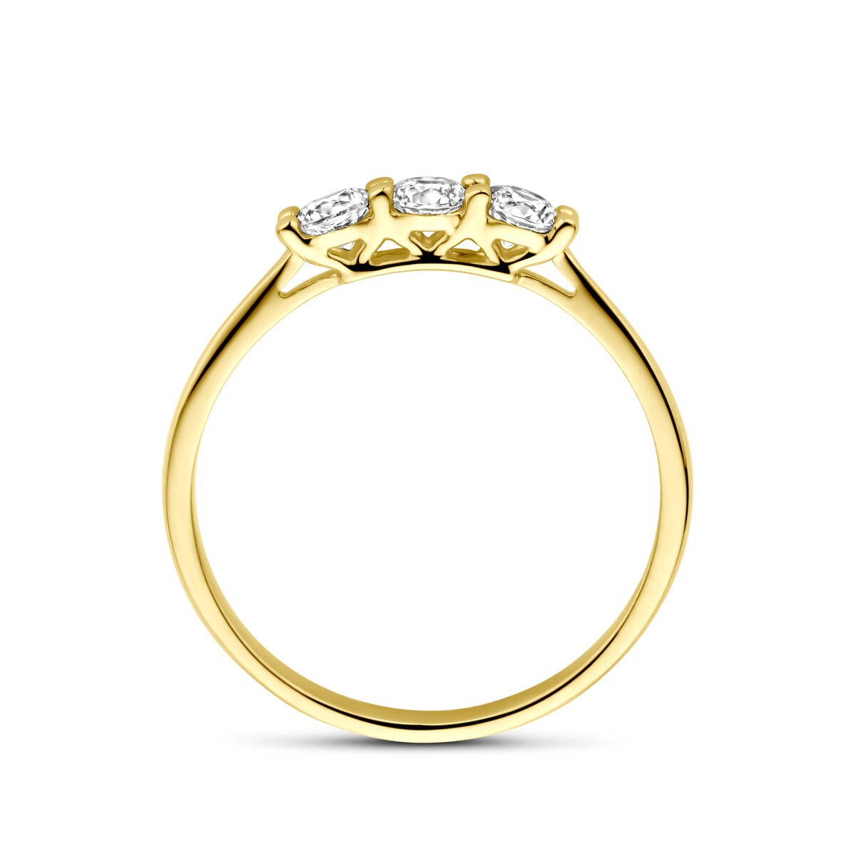 Bague pour femme en or jaune avec zircone – 14k or jaune