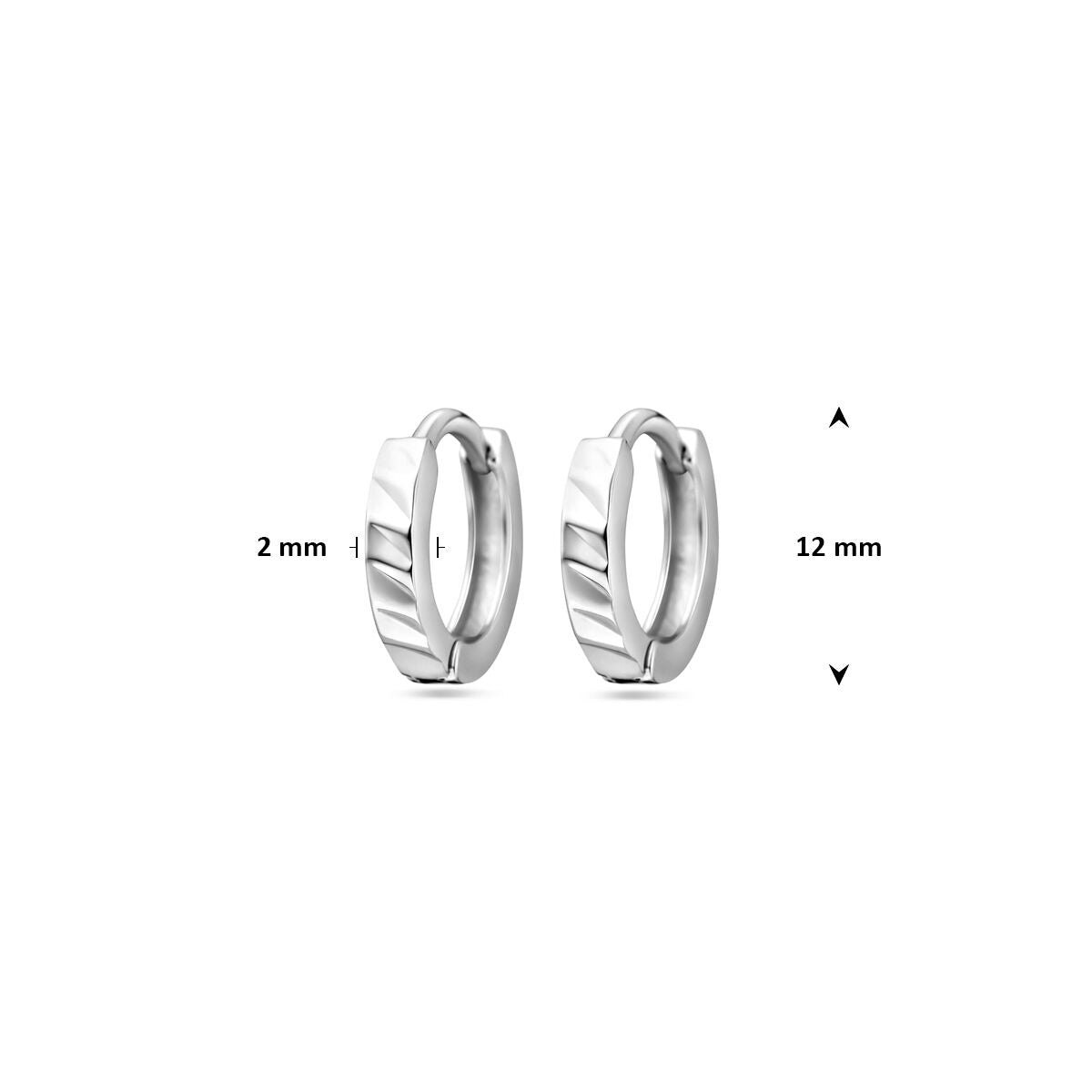 Créoles en argent rhodié – Finition polie