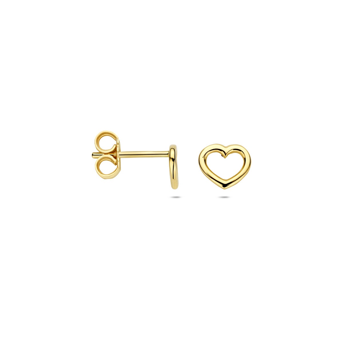 Puces d'oreilles en or avec cœur ouvert – 14k