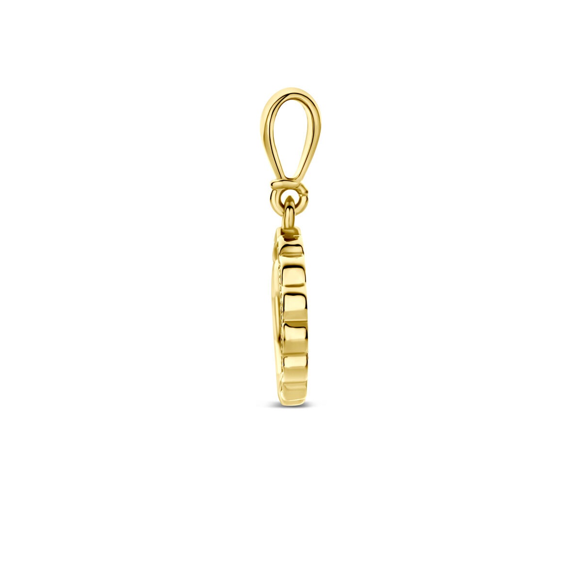 Collier en or jaune 9k avec pendentif zircone rond