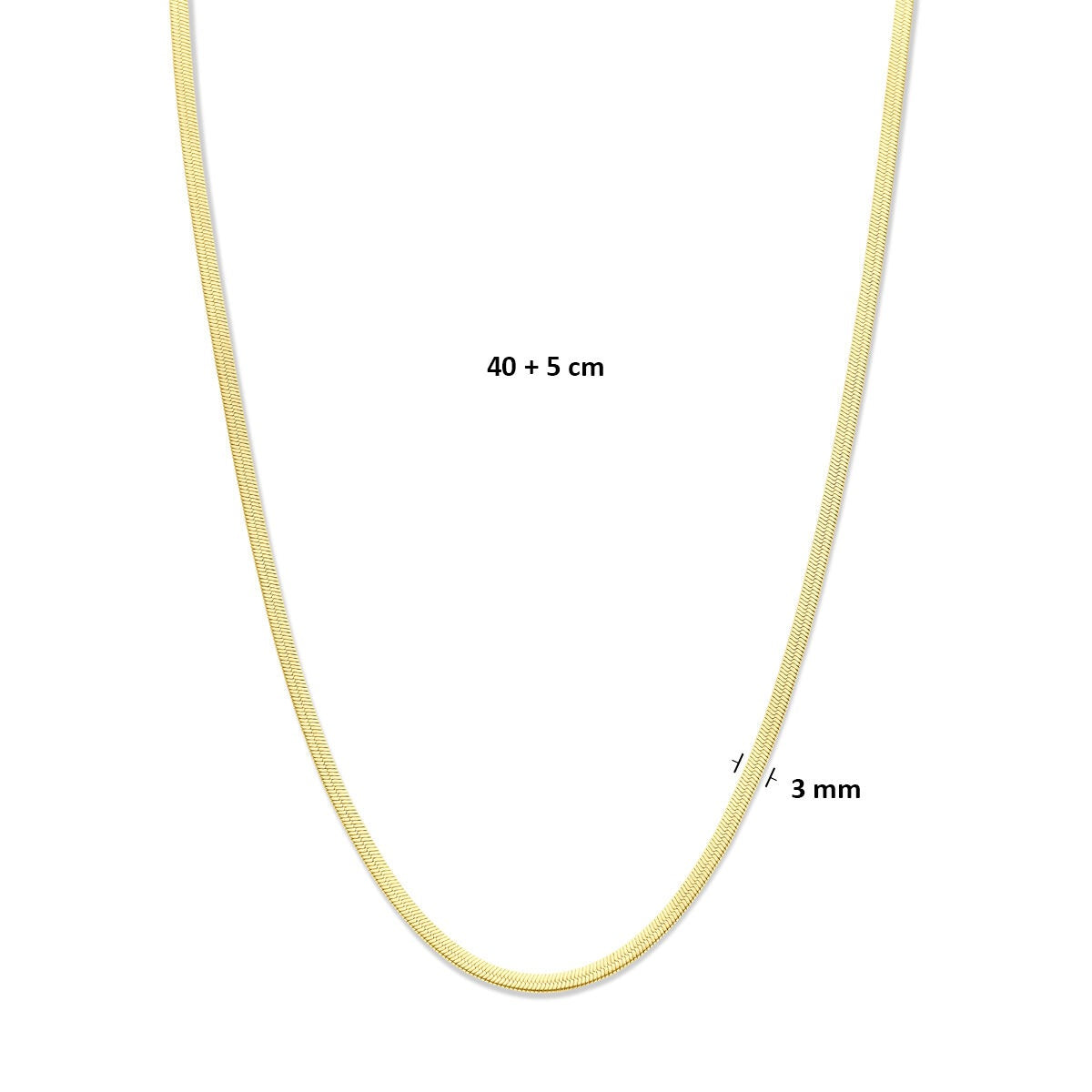 Collier en acier doré omega 3mm – 40-45cm