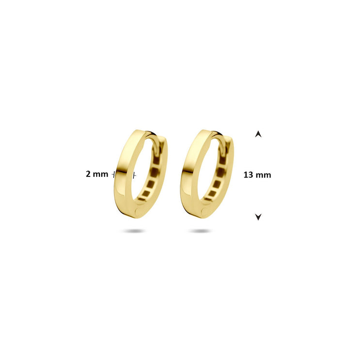 9k Geelgouden dames klapoorringen – buisdikte 2 mm
