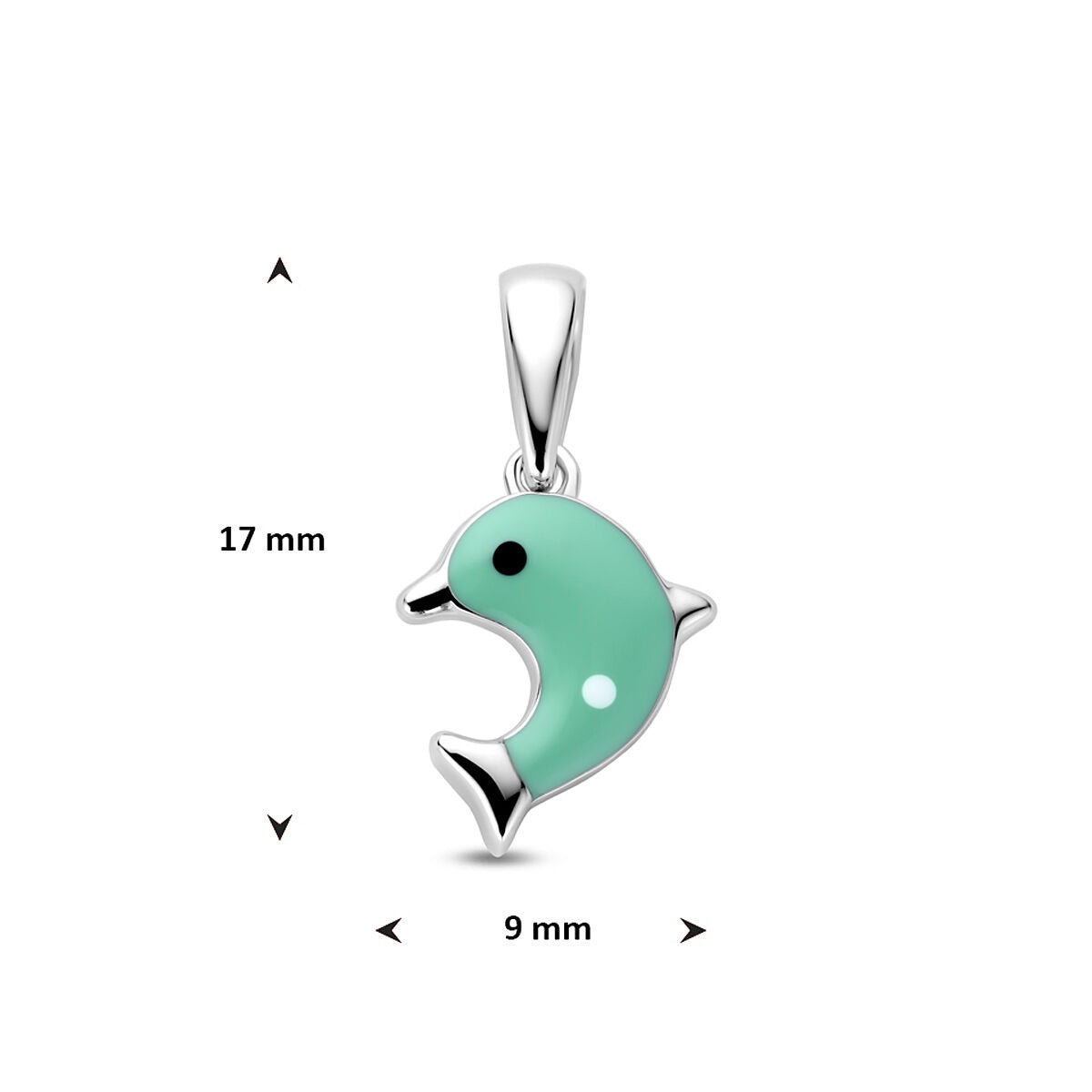 Pendentif pour enfant dauphin – rhodié argent 925 avec émail