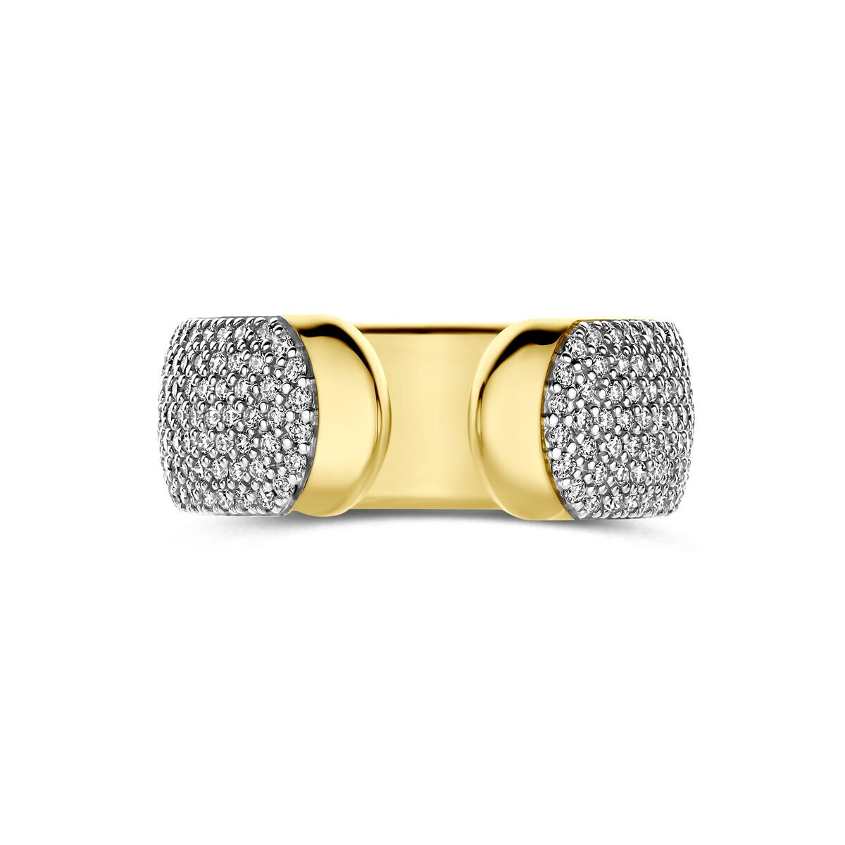 bague en or jaune 14k avec diamant