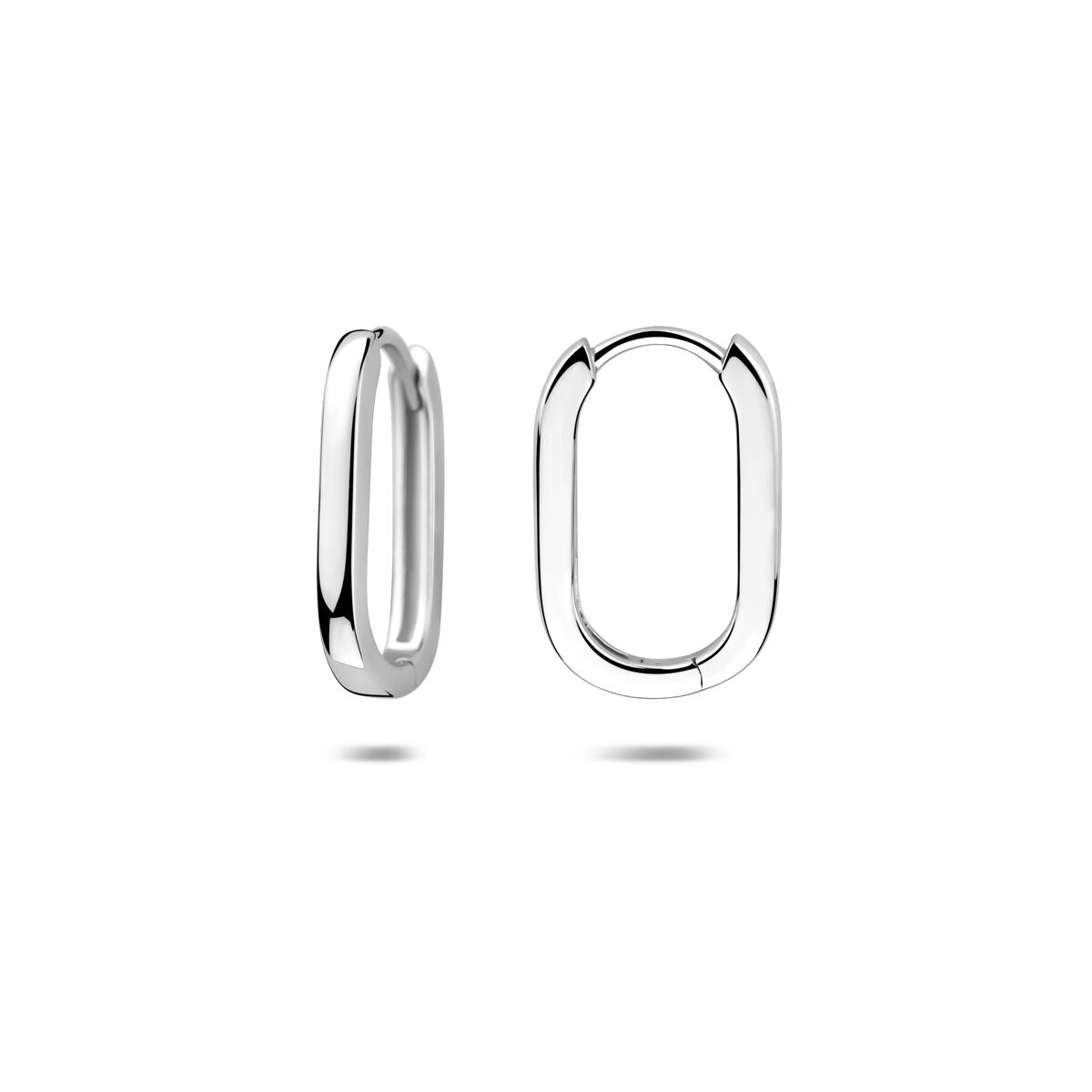 Boucles d'oreilles créoles en argent rhodiées – boucles d'oreilles pour femme fines avec un éclat raffiné