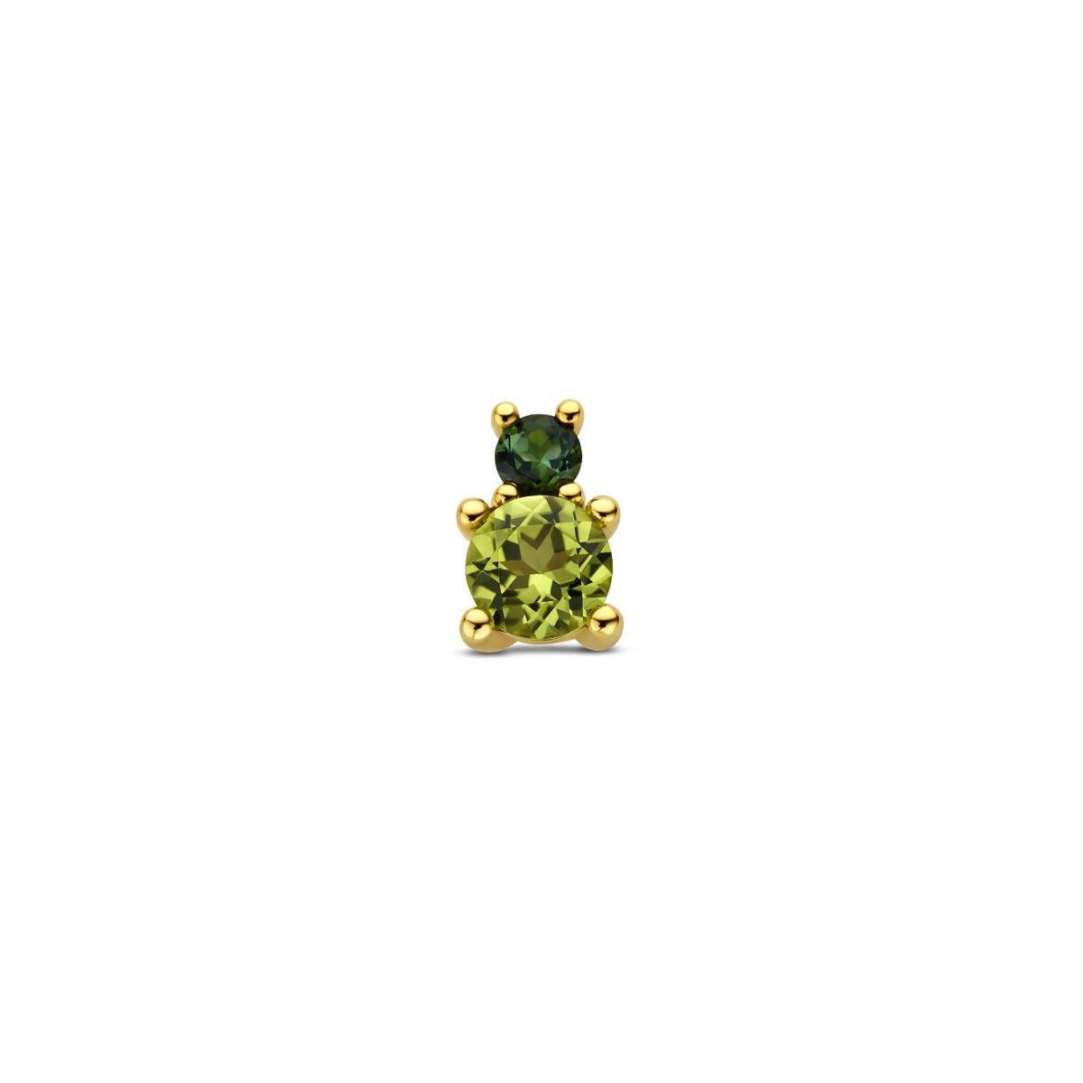 Pendentif en or jaune 14 carats avec péridot et tourmaline verte.
