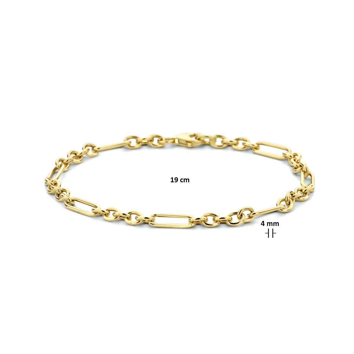 bracelet ancre or jaune 19 cm