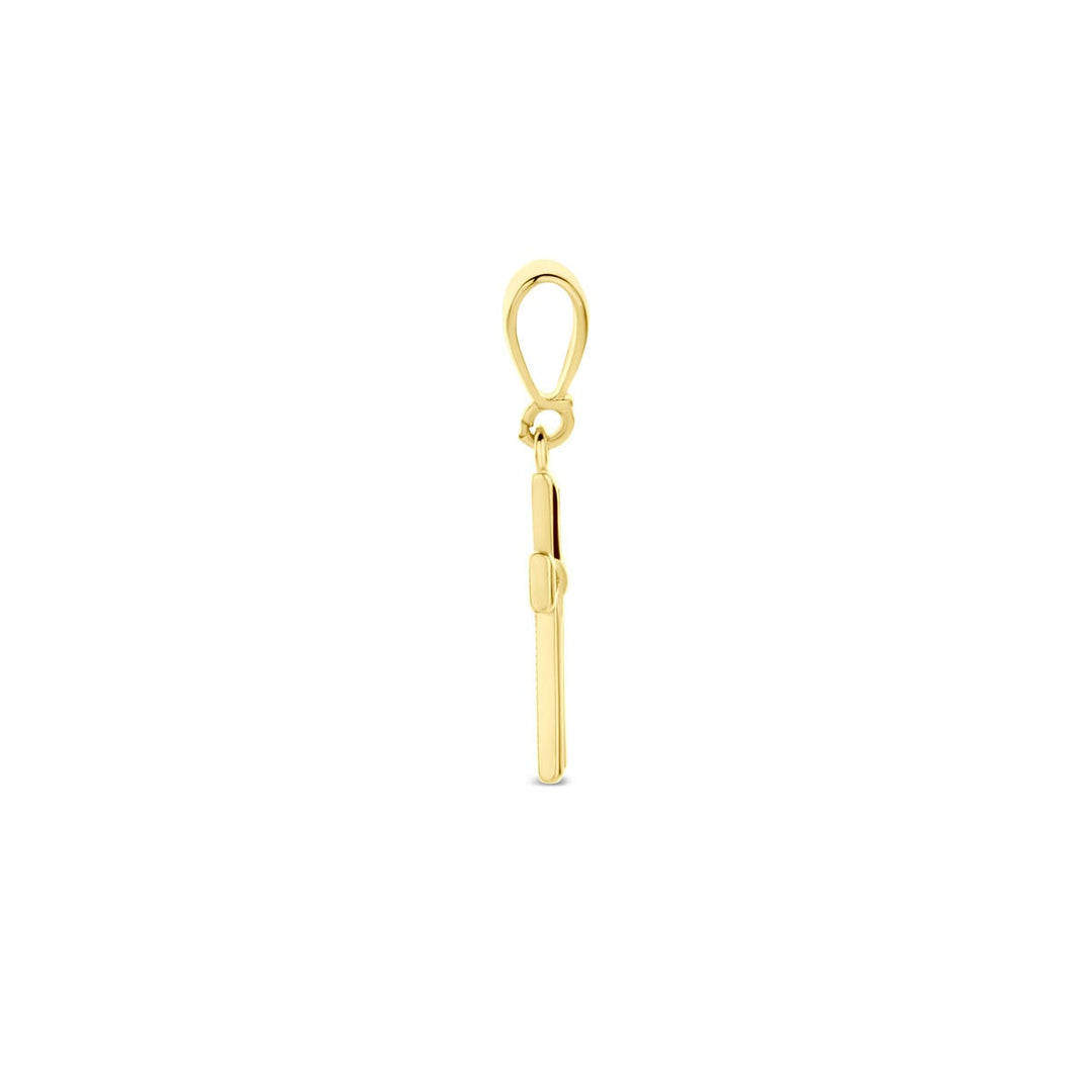 14k geelgouden ketting met kruis hanger