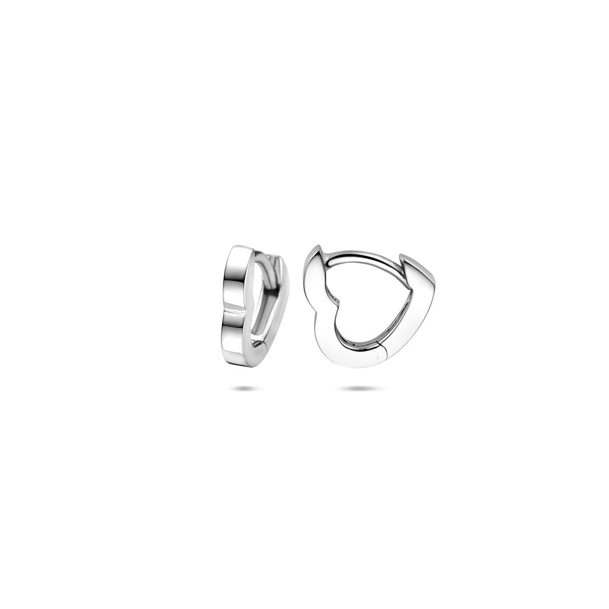 Créoles en argent avec cœur – rhodié argent 925