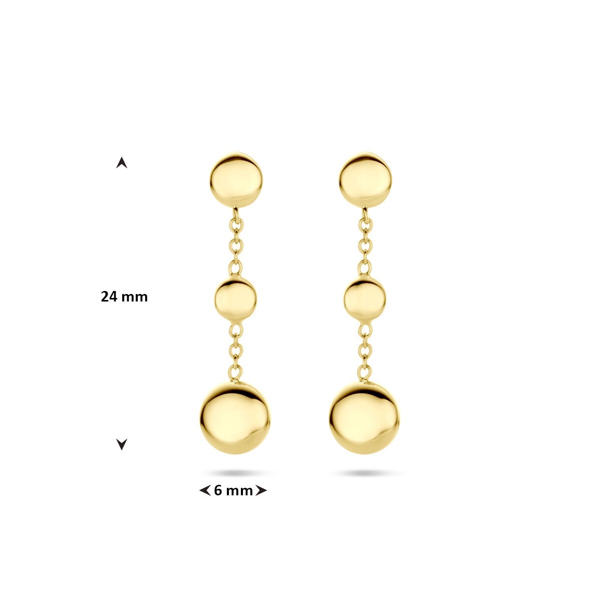 boucles d'oreilles 24 mm or jaune