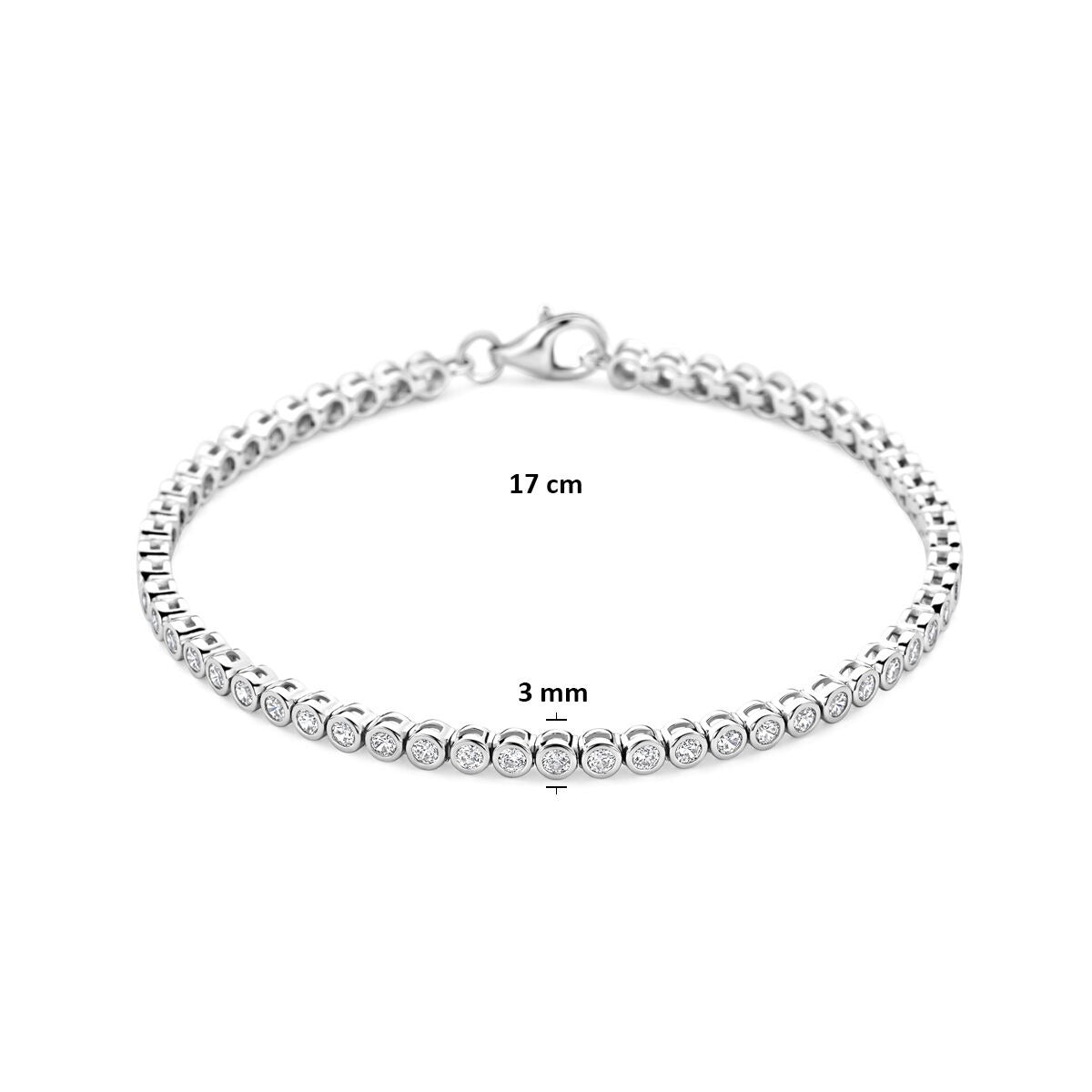 Bracelet de tennis en argent avec rangée de zircones – Argent 925 rhodié