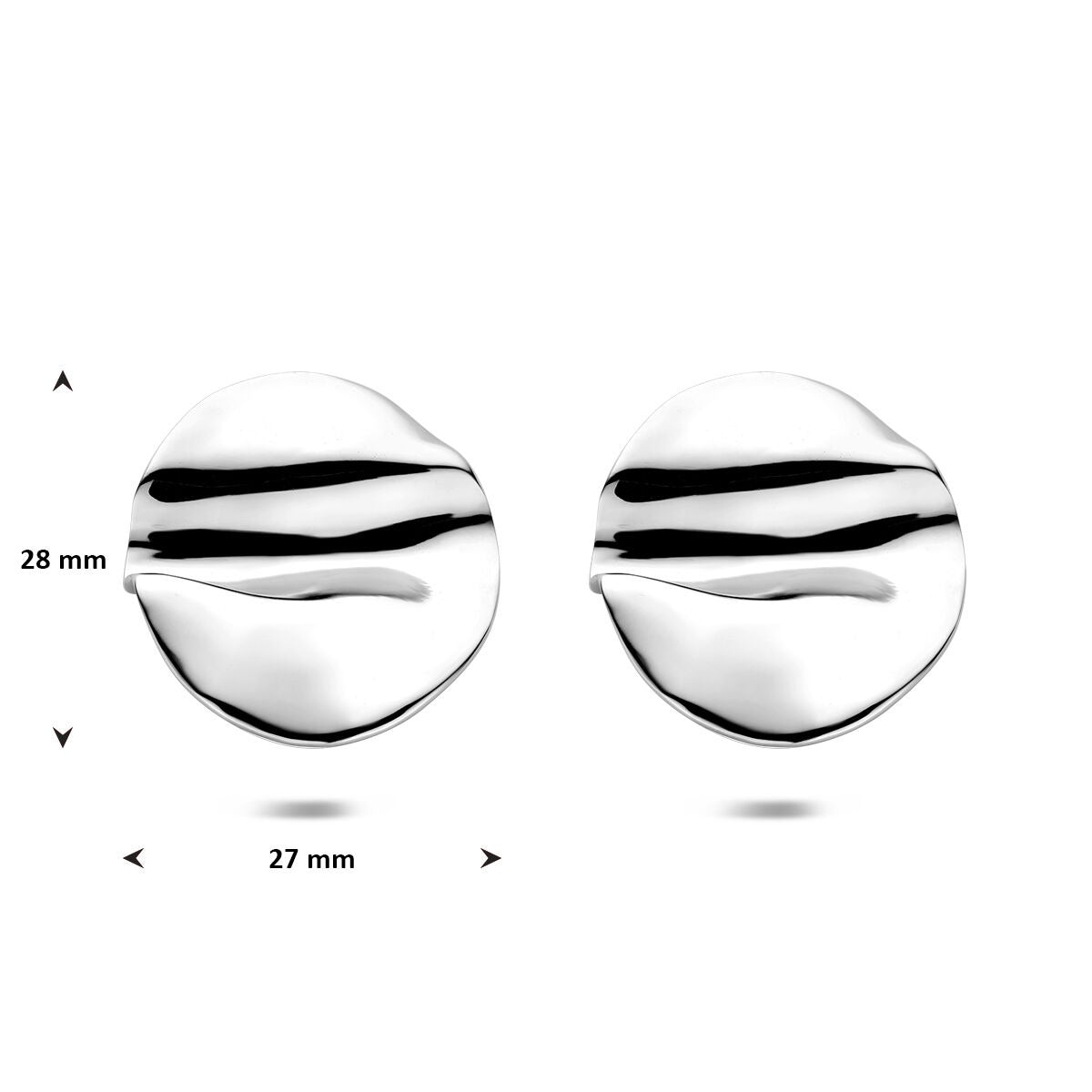 Puces d'oreilles en acier couleur argent 28x27mm