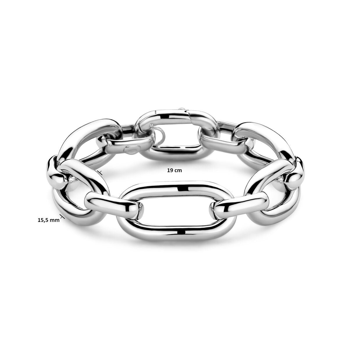 Bracelet en argent rhodié avec maillon en forme d'ancre