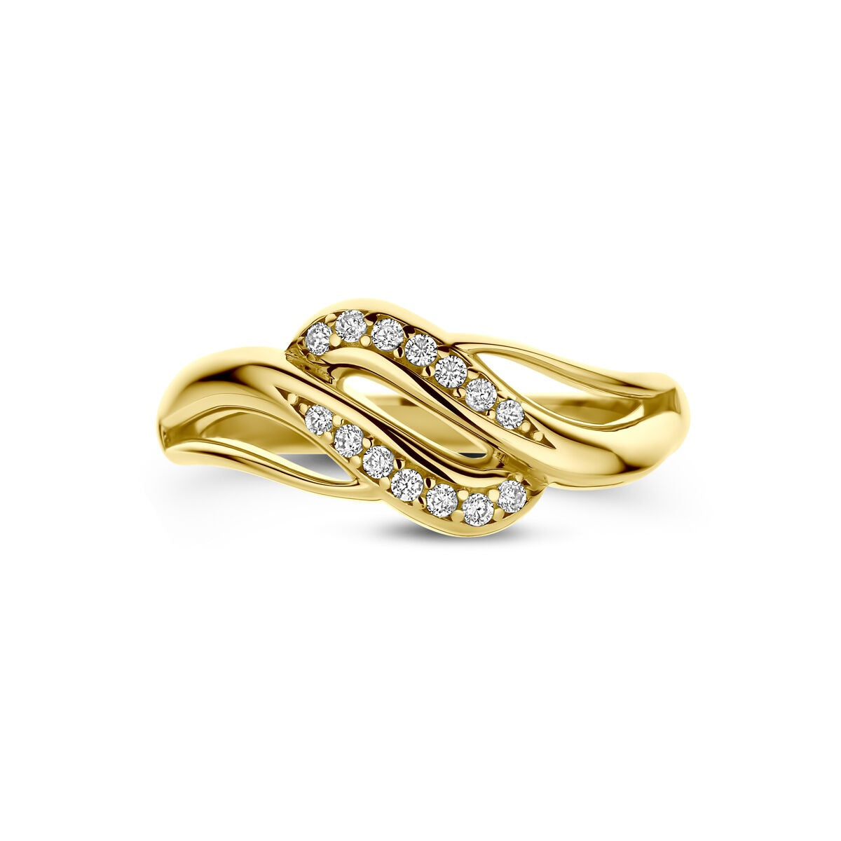 Bague pour femme en or jaune avec zircone – 14k or jaune