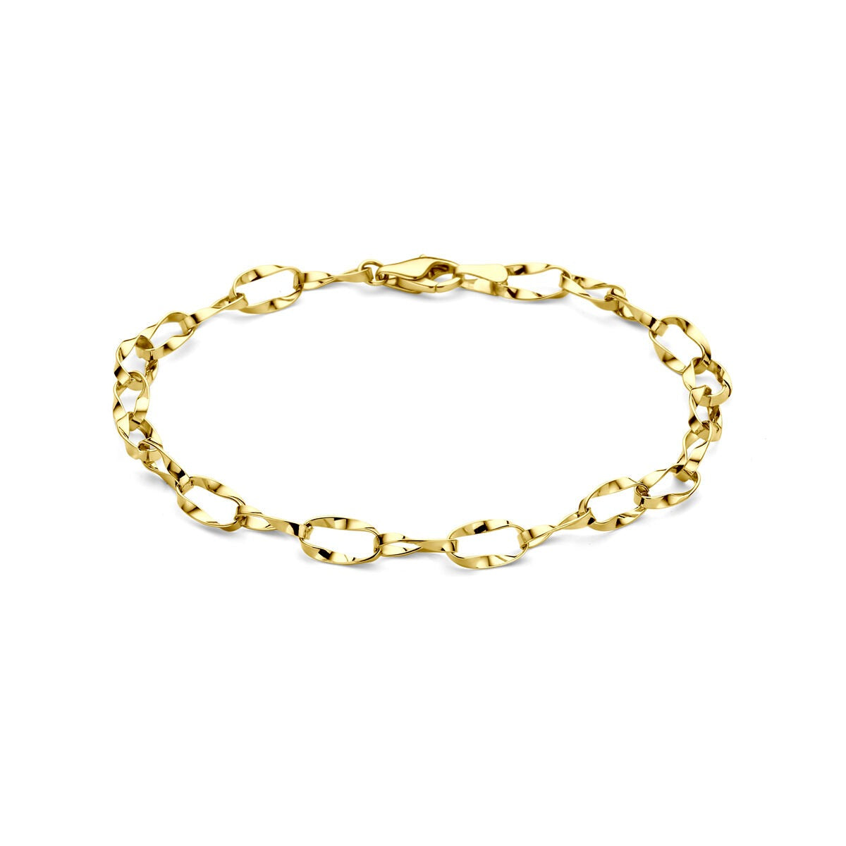 Bracelet en or 14 carats avec maillons en forme d'ancre.