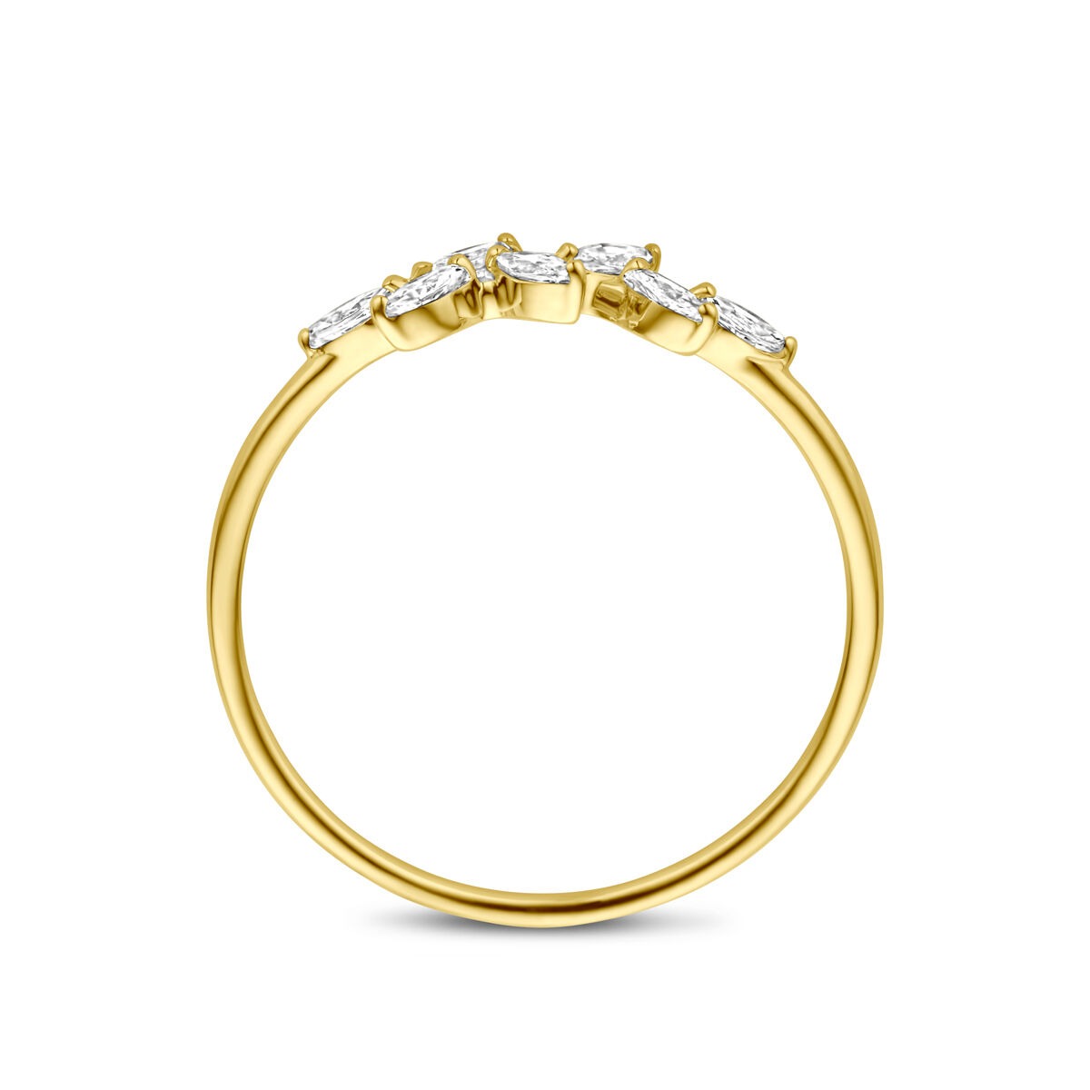 bague pour femme en or 14k avec zircone ovale – 4 mm