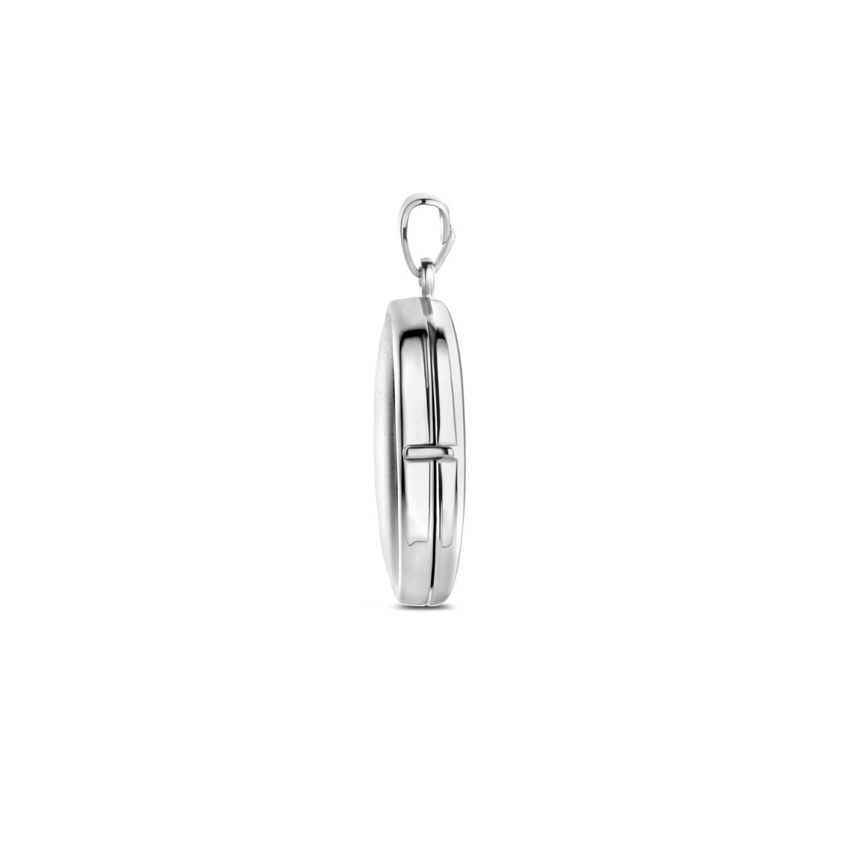 Médaille en argent – ovale rhodiée en argent 925 avec finition poli/mat