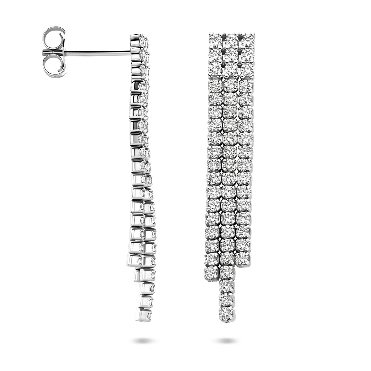 Boucles d'oreilles en argent pour femme avec zircone – sertissage entourage 36 mm