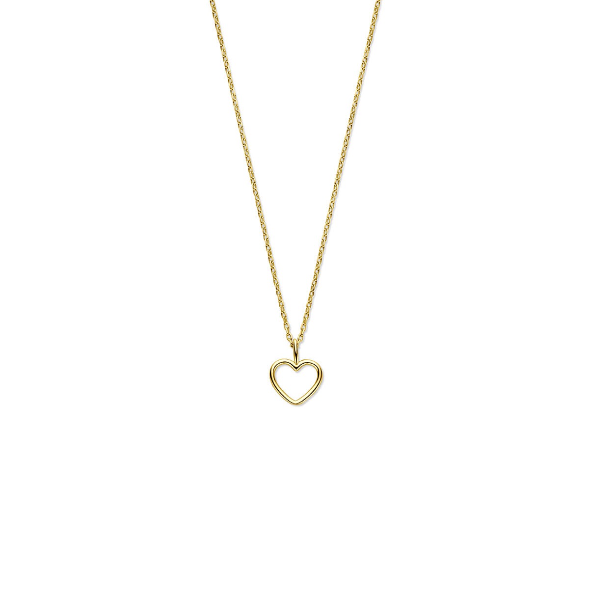 collier en or 14 carats avec un pendentif en forme de cœur.
