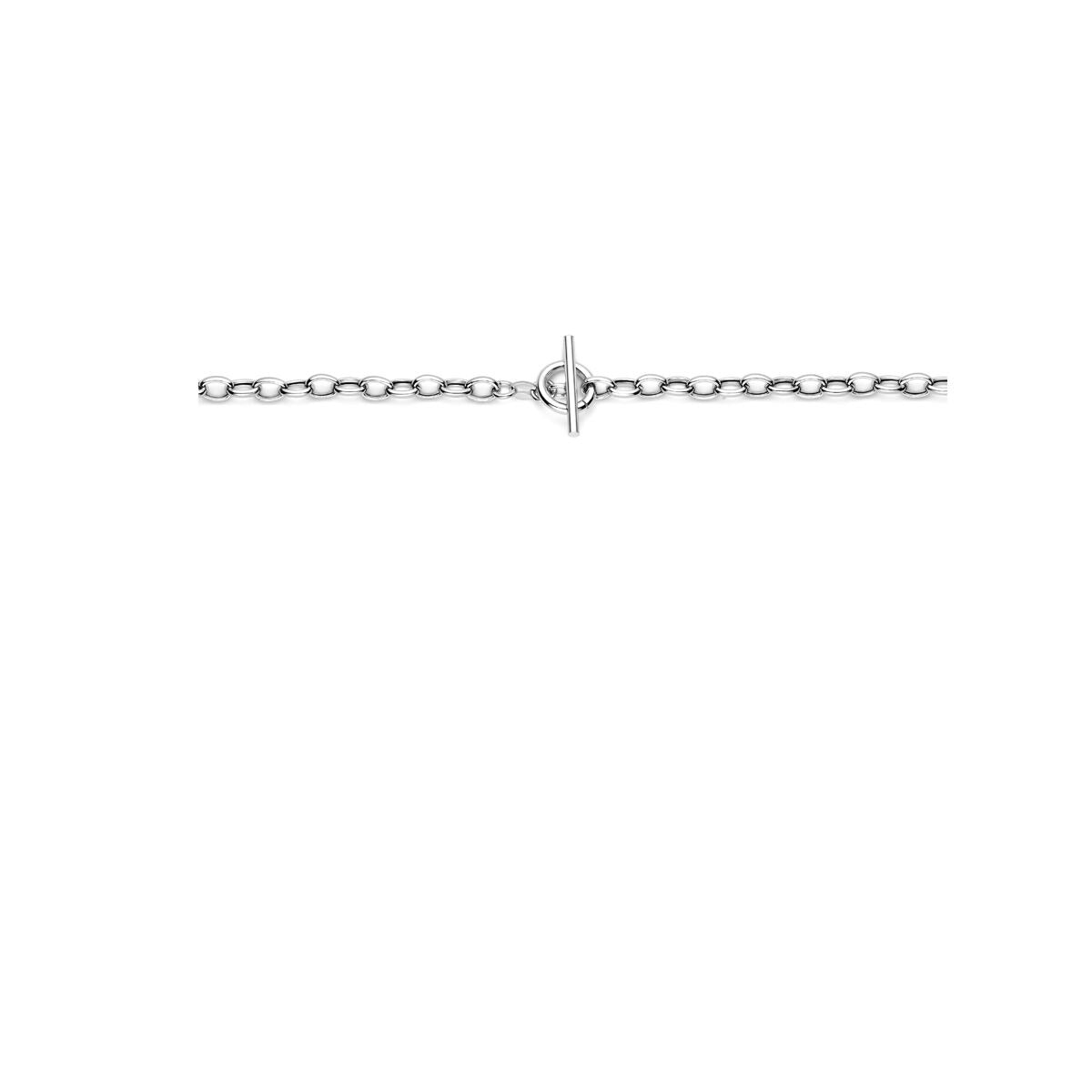 Collier en argent pour femme – collier ancre rhodié avec fermoir à mousqueton