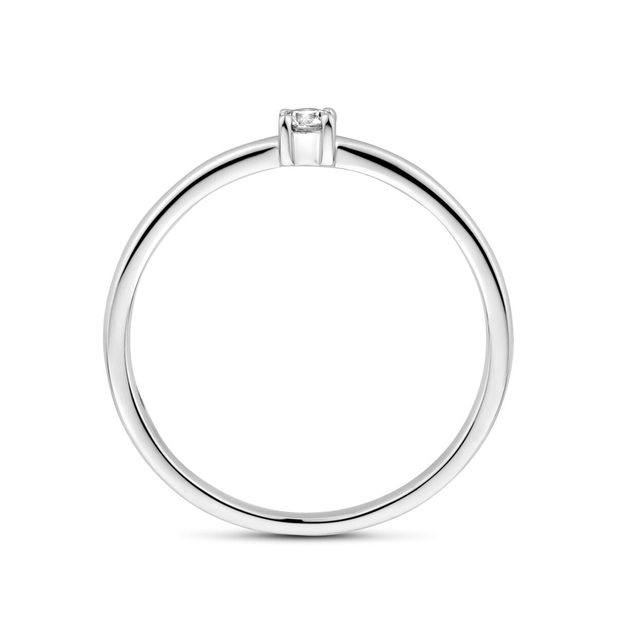 Bague pour femme en argent rhodié avec zircone taillée en brillant – argent 925