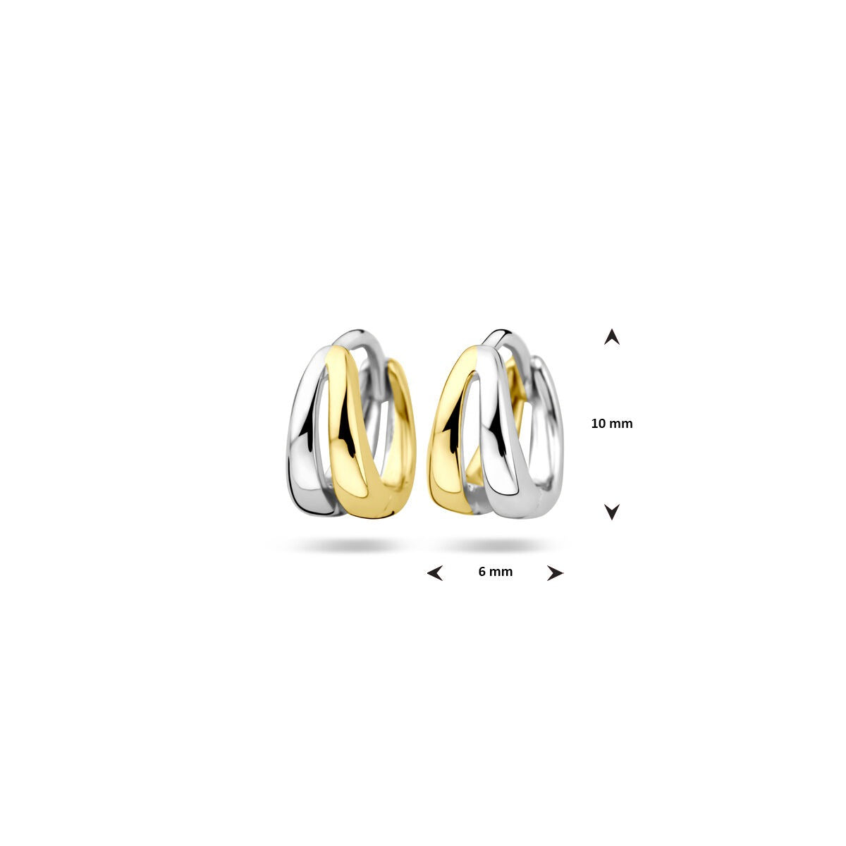 Créoles en argent plaqué or – or jaune sur argent 925, 10 x 6 mm