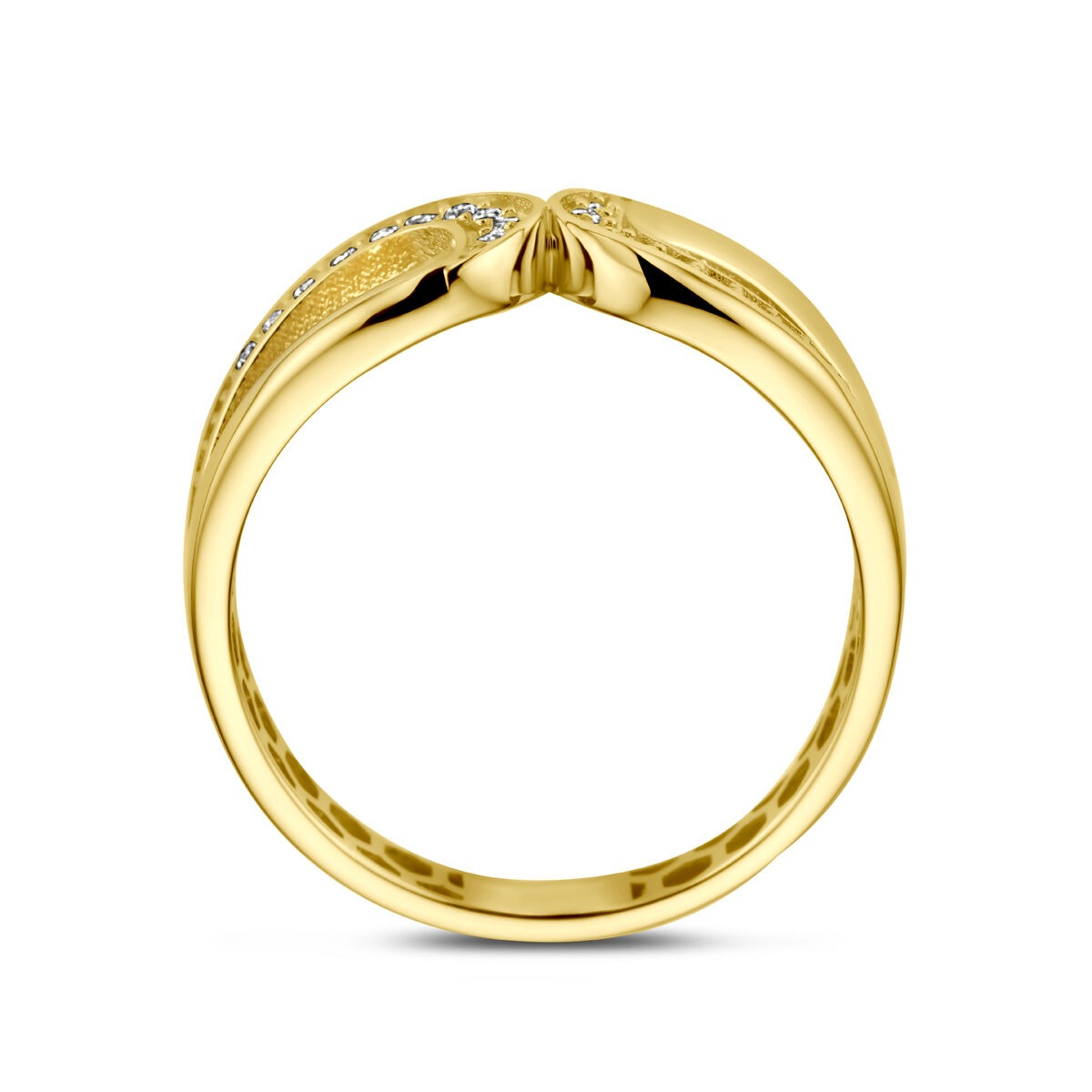 Bague en or jaune 9k avec zircone