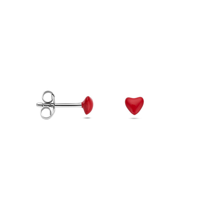 Zilveren kinder oorknopjes hartje gerhodineerd 4mm