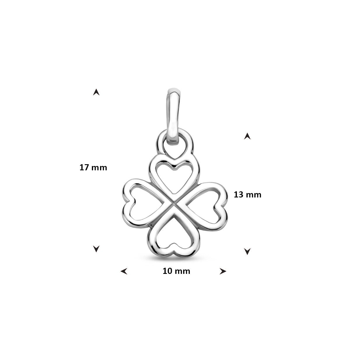 Pendentif trèfle en argent 925 rhodié – 17 mm