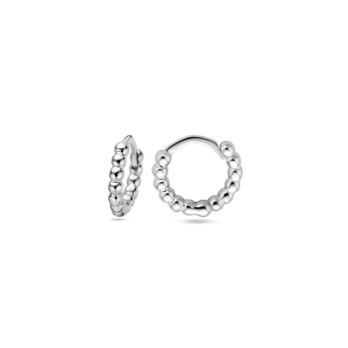 Créoles en argent avec finition polie – rhodiées 925