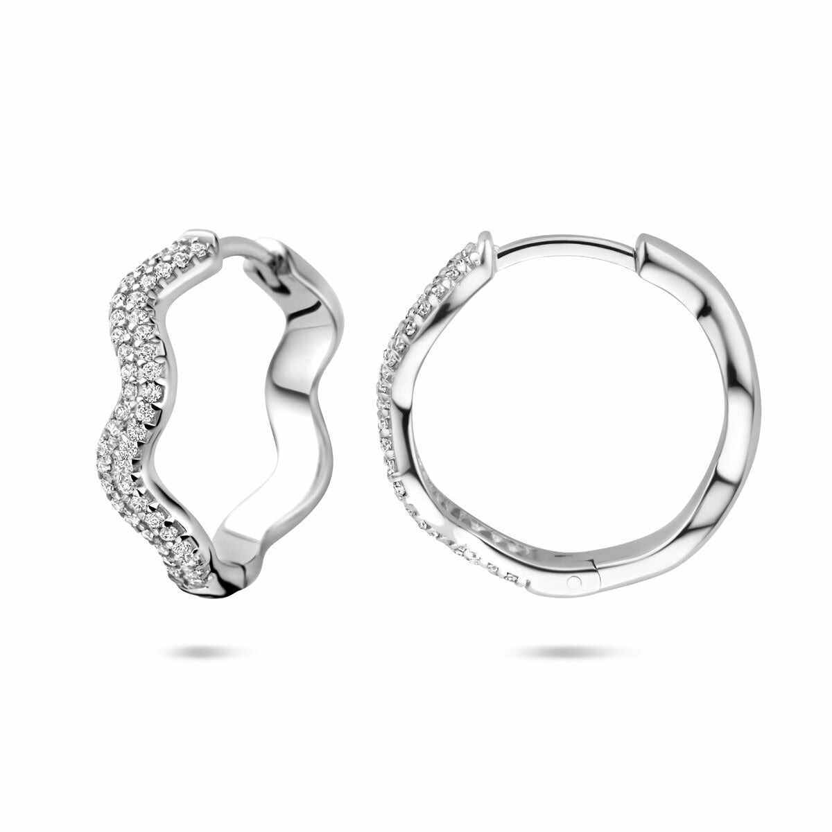 Créoles en argent avec zircone – 20 mm