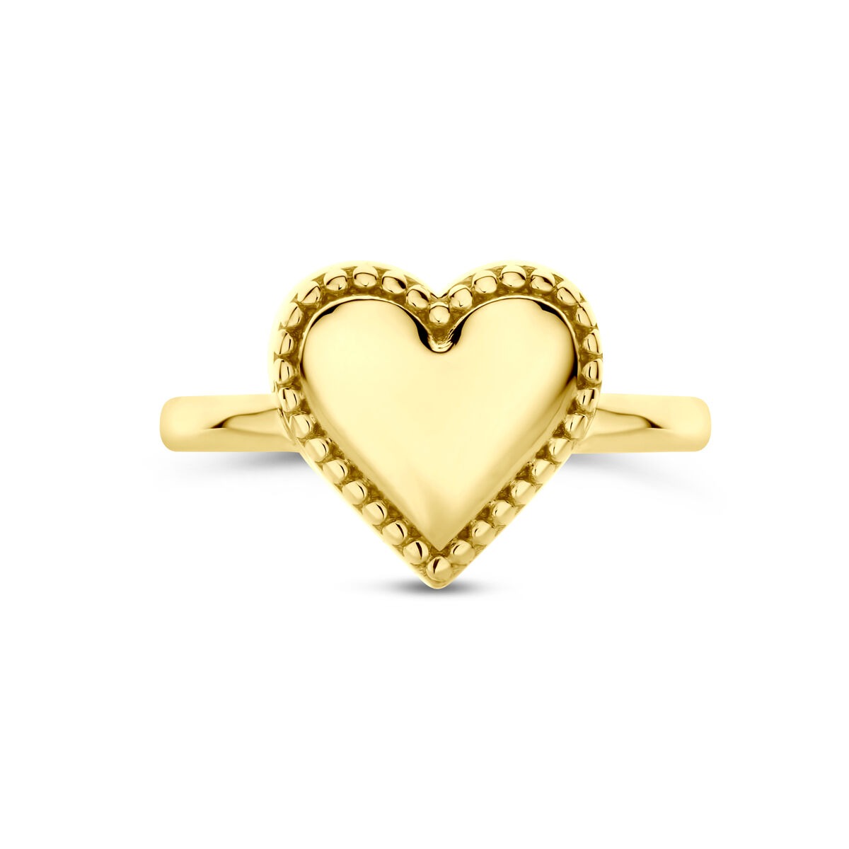 bague en or jaune 14k avec cœur
