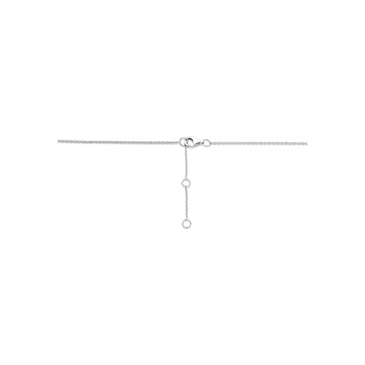 Gerhodineerd 925 zilveren collier met twee hartjes en zirkonia
