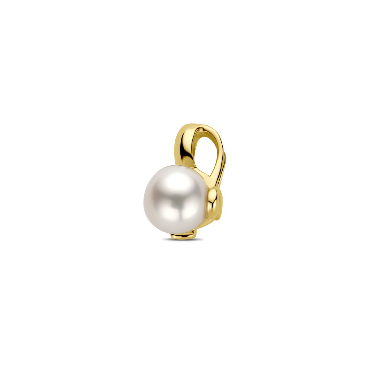 Pendentif en or avec perle et diamant 14k 0.02ct h si 11 mm