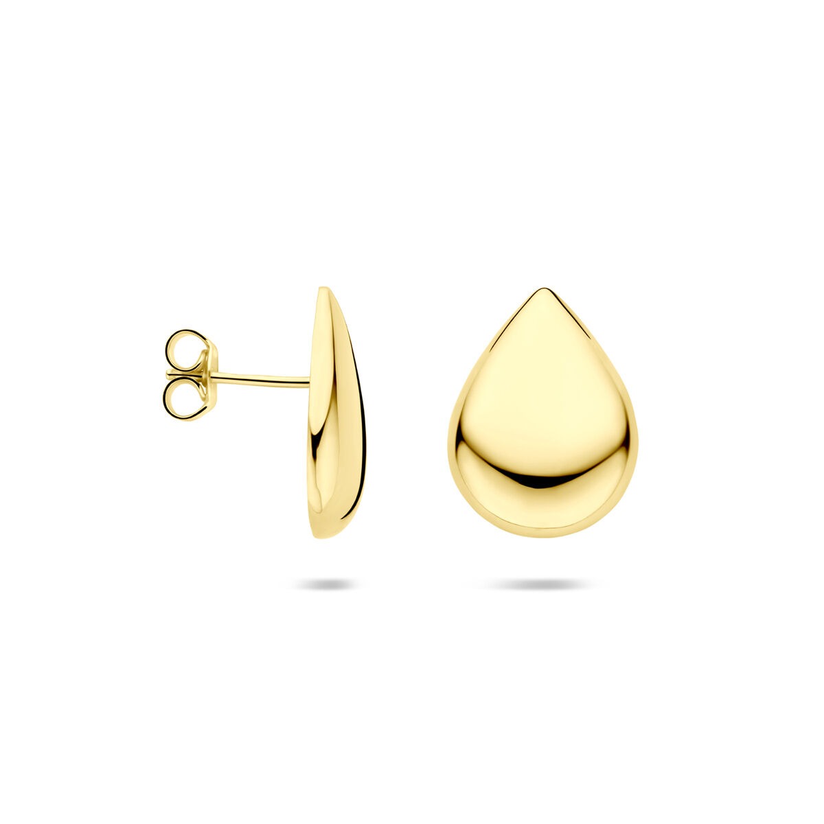 Puces d'oreilles en argent plaqué or en forme de goutte