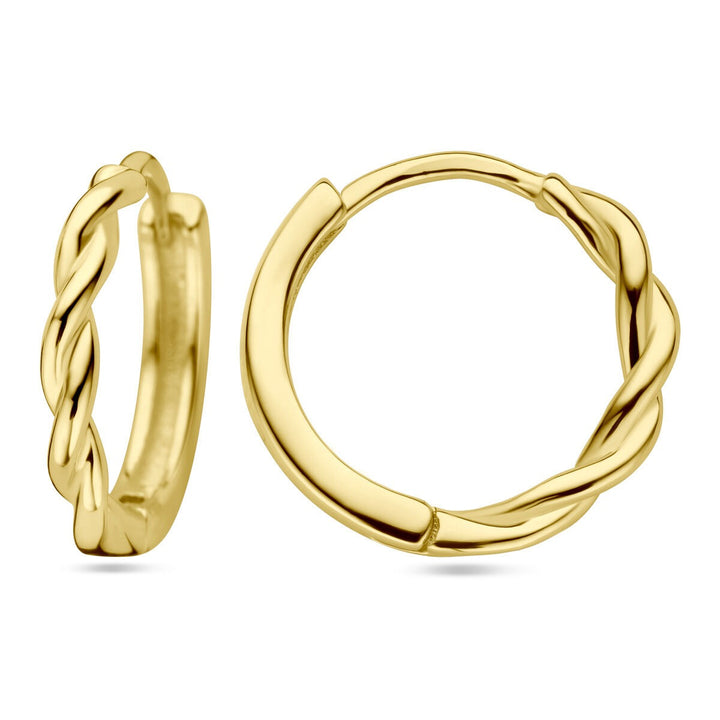 Verguld Zilveren Klapoorringen – Gedraaid 13 mm